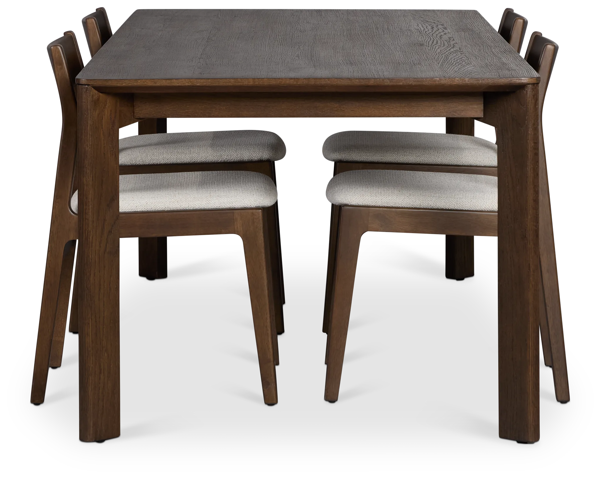 Santorini Dark Tone Rect Table & 4 Upholstered Chairs