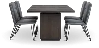 Madden Dark Tone Table & 4 Upholstered Chairs