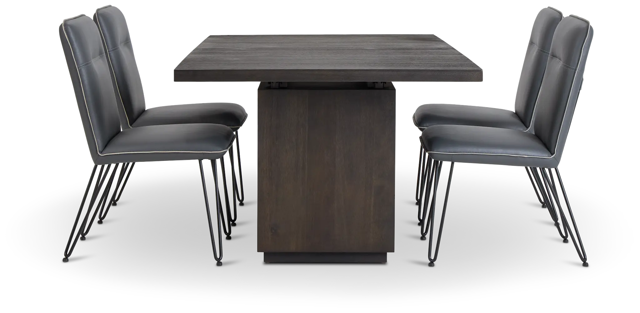 Madden Dark Tone Table & 4 Upholstered Chairs Madden Dark Tone Table & 4 Upholstered Chairs