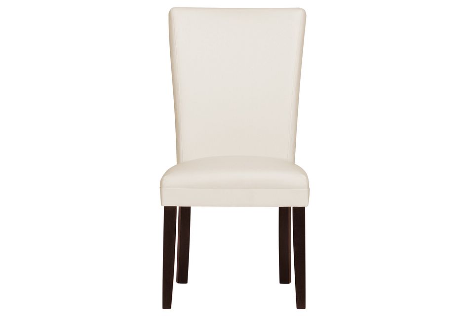 Delano White Bonded Leather Side Chair Dining Room Chairs City Furniture