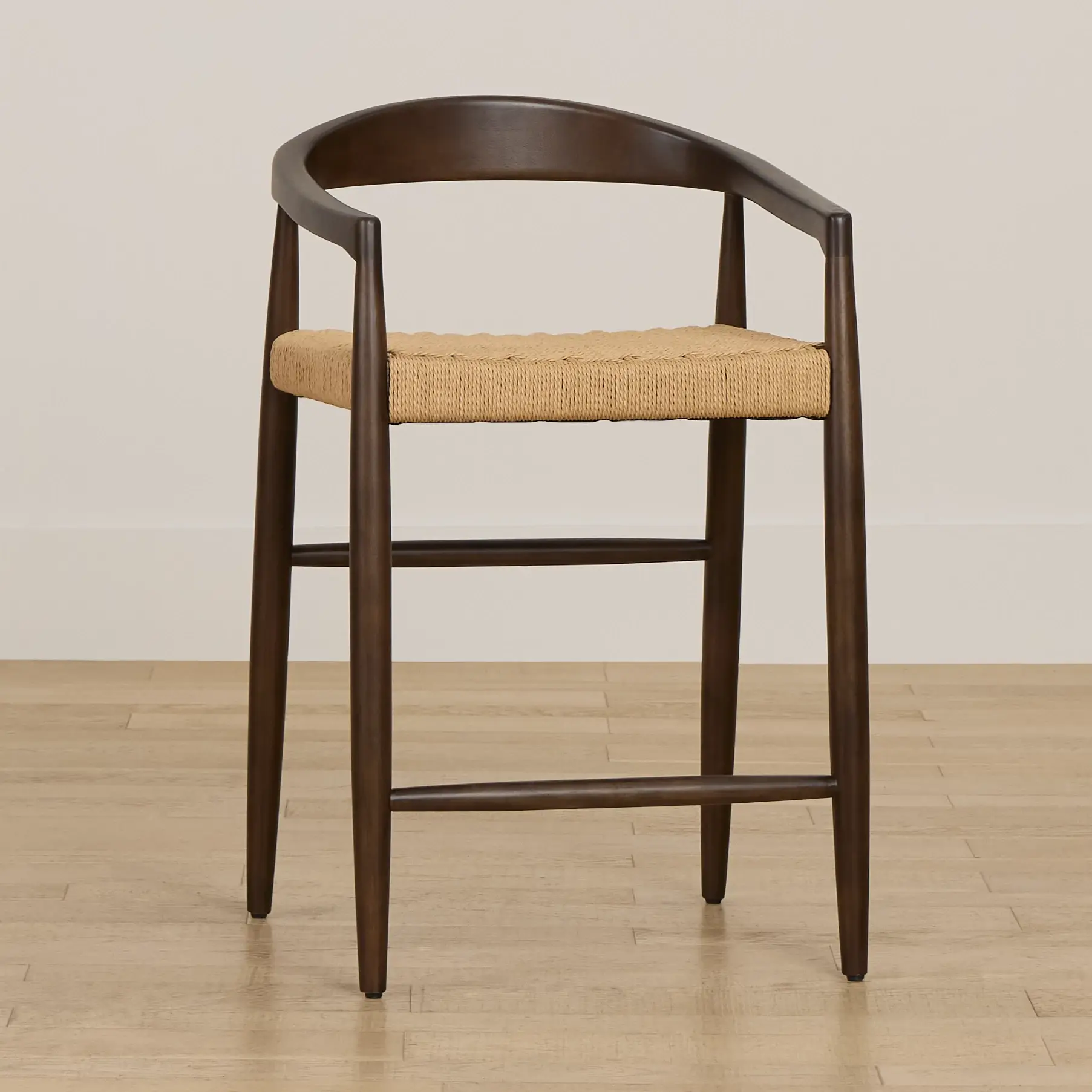 Santorini Dark Tone Curved 24" Woven Barstool Santorini Dark Tone Curved 24" Woven Barstool