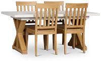 Nantucket Two-tone Pine Table & 4 Wood Chairs