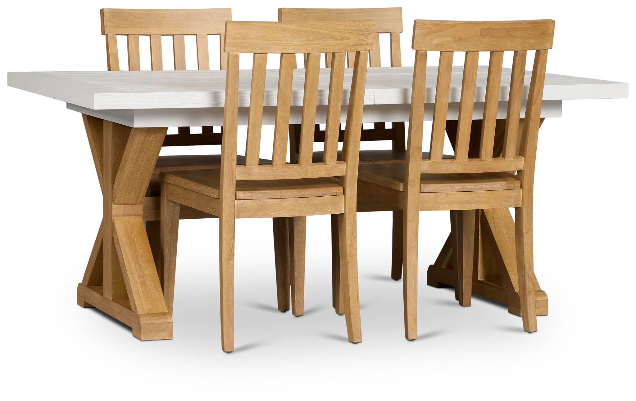 Nantucket Two-tone Pine Table & 4 Wood Chairs