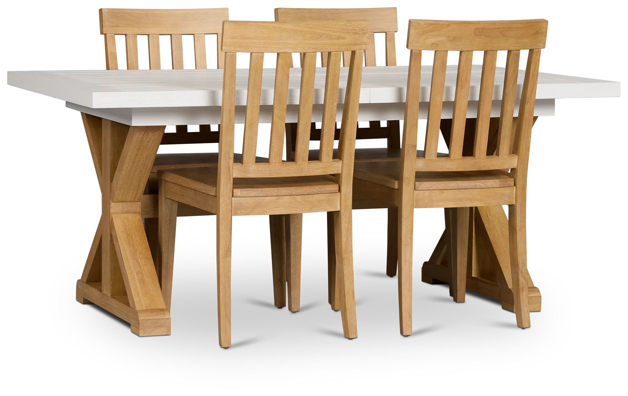 Nantucket Two-tone Pine Table & 4 Wood Chairs Nantucket Two-tone Pine Table & 4 Wood Chairs