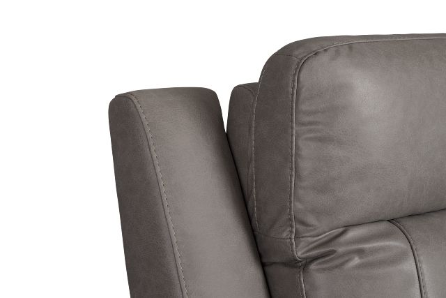 Colton Light Gray Micro Power Recliner With Power Headrest