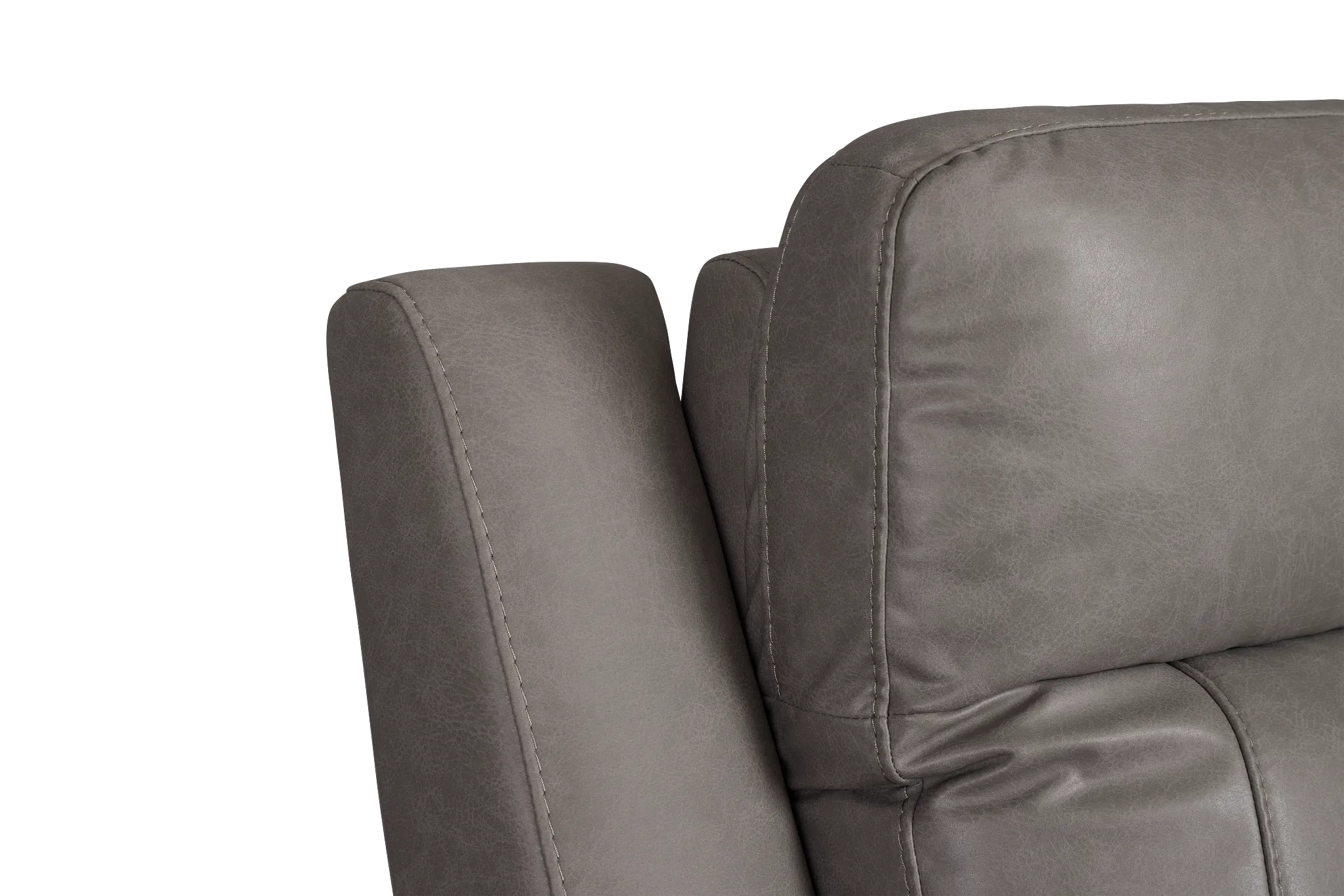 Colton Light Gray Micro Power Recliner With Power Headrest