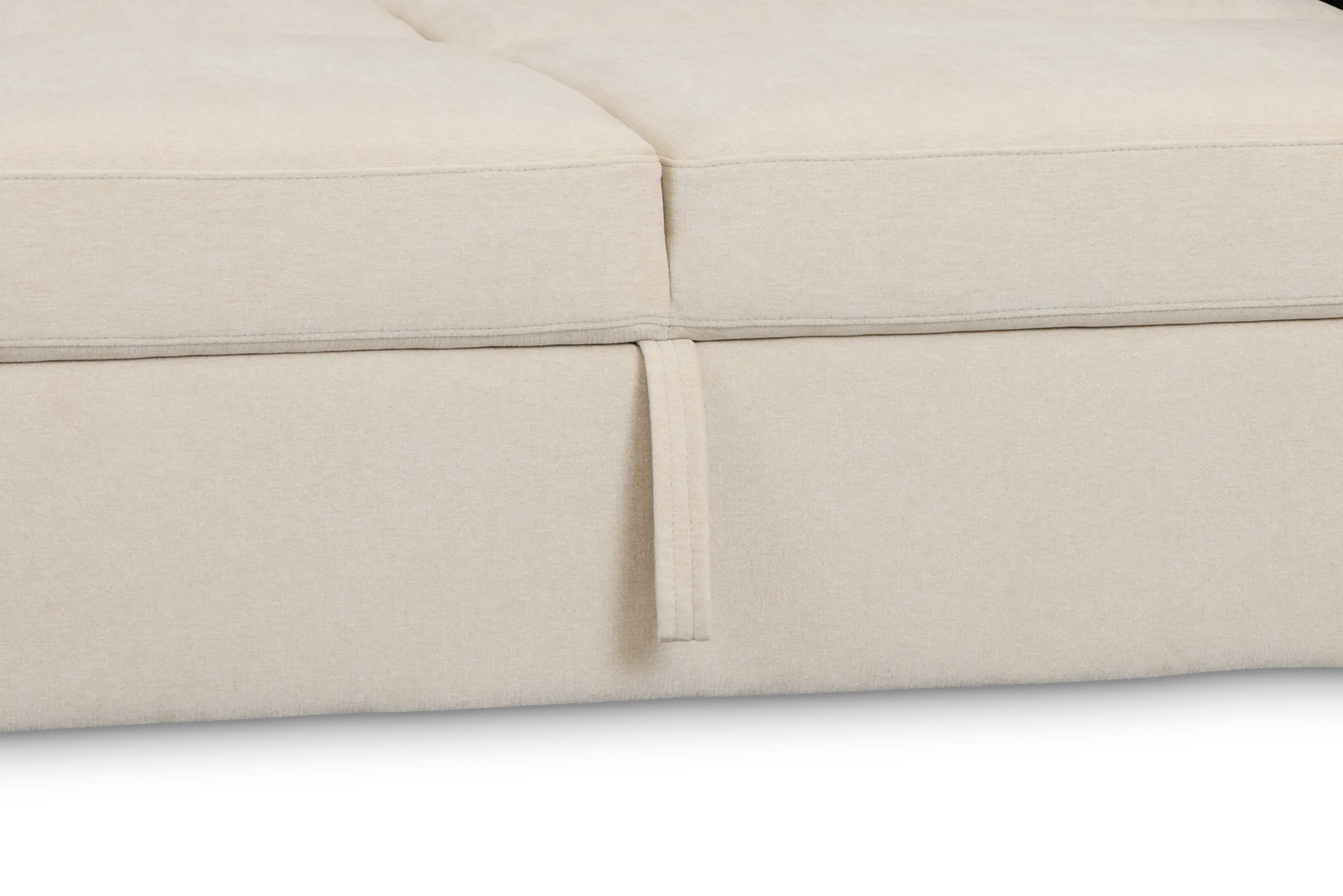 Addie Beige Fabric Medium Right Chaise Storage Sleeper Sectional