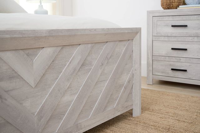 Delray White Panel Bed