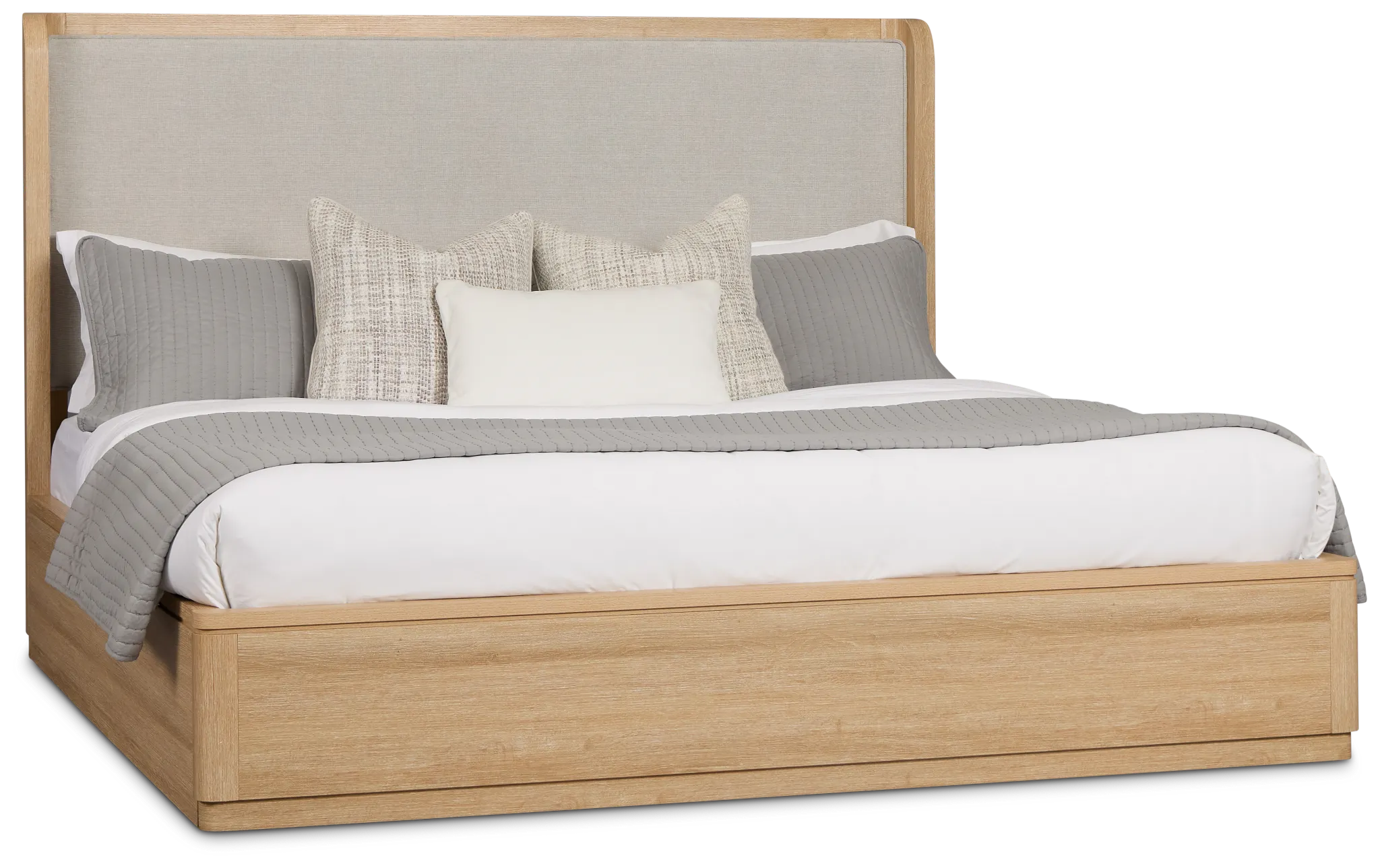 Emory Light Tone Upholstered Platform Bed