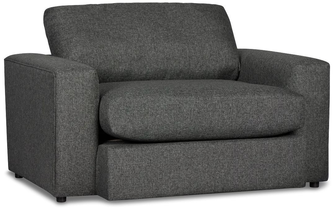Brantley Dark Gray Fabric Oversized Chair Brantley Dark Gray Fabric Oversized Chair