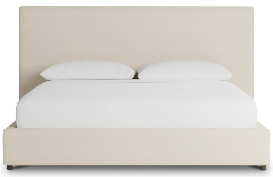 Grayton Merino Light Beige 54" Upholstered Platform Bed