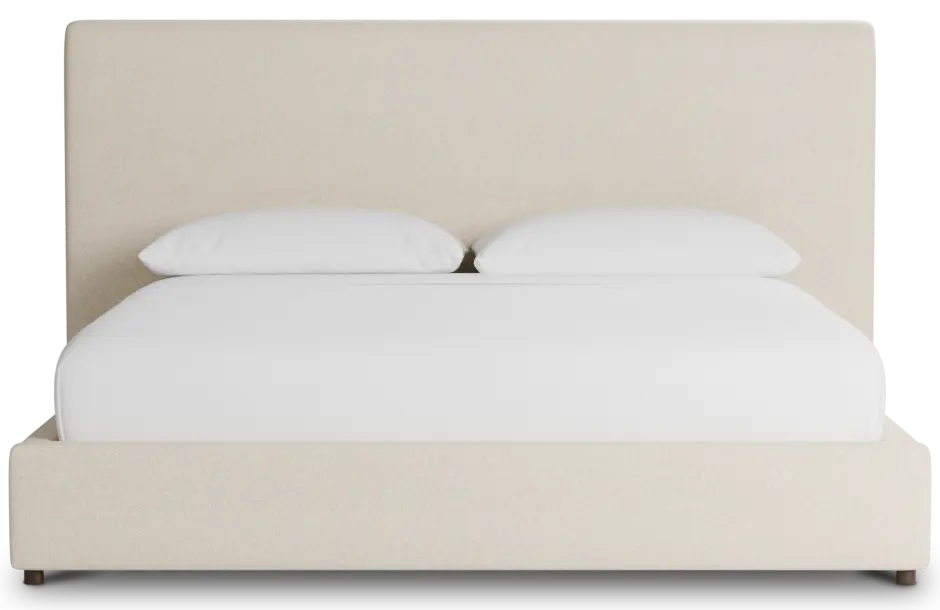 Grayton Merino Light Beige 54" Upholstered Platform Bed Grayton Merino Light Beige 54" Upholstered Platform Bed