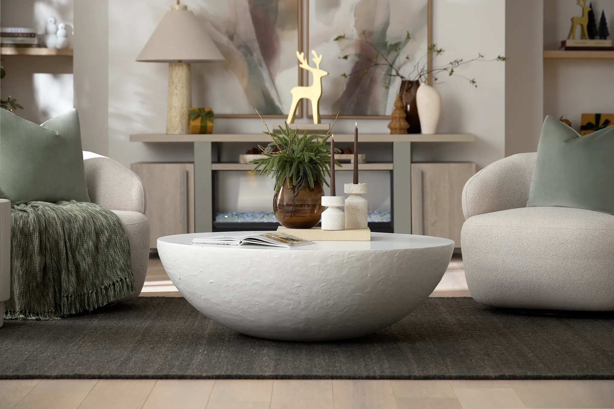 Malibu White Round Coffee Table