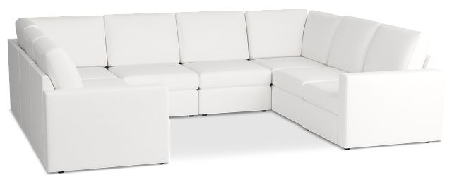 Citymod White Fabric 8-piece Modular Sectional