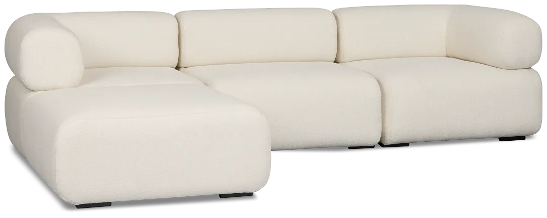 Celeste Light Beige Fabric 4-piece Chaise Sectional