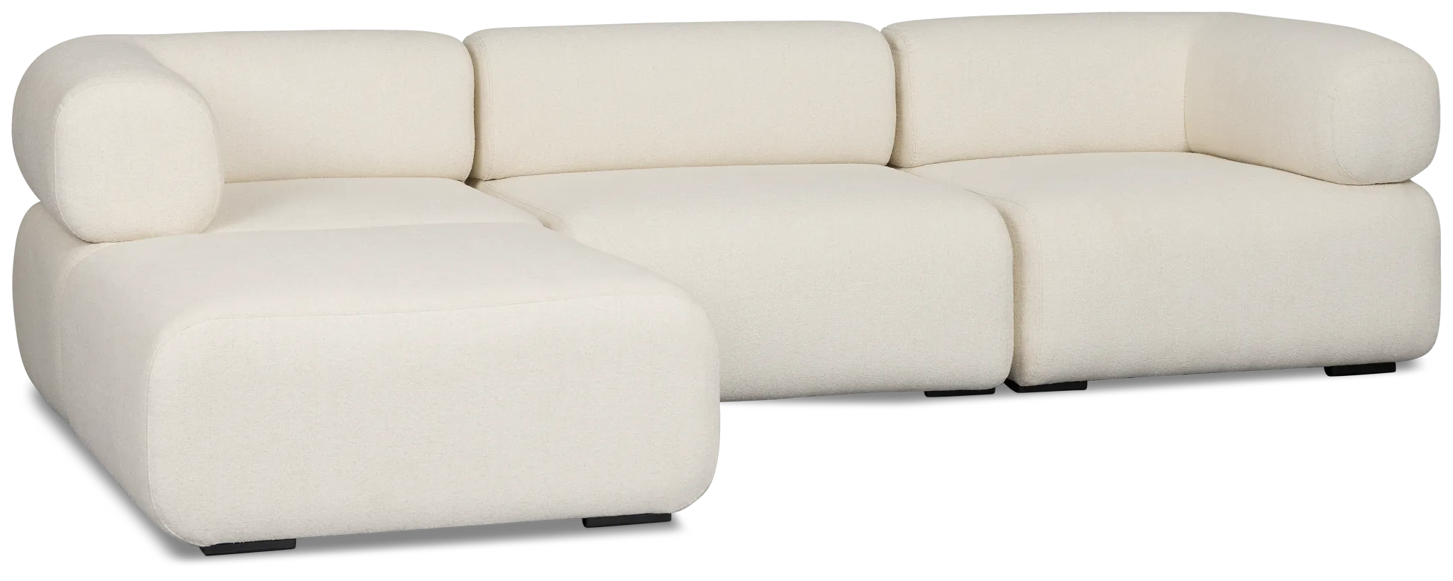 Celeste Light Beige Fabric 4-piece Chaise Sectional