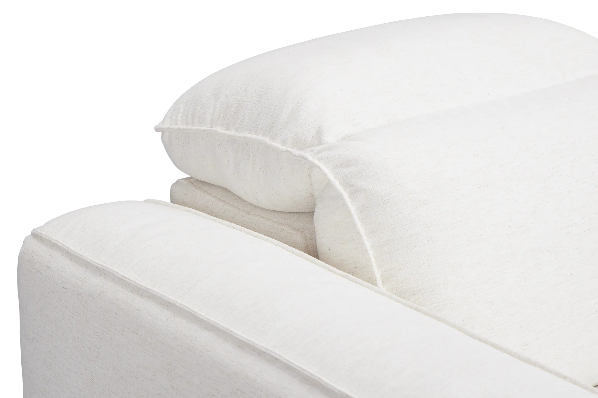 Ryland White Fabric Power Recliner With Power Headrest