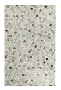 Corbit Light Gray Leather 8x10 Area Rug