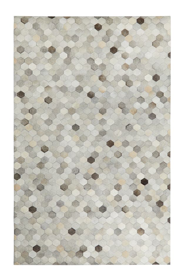 Corbit Light Gray Leather 8x10 Area Rug