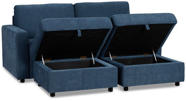Addie Blue Fabric 4-piece Pit Storage Sectional
