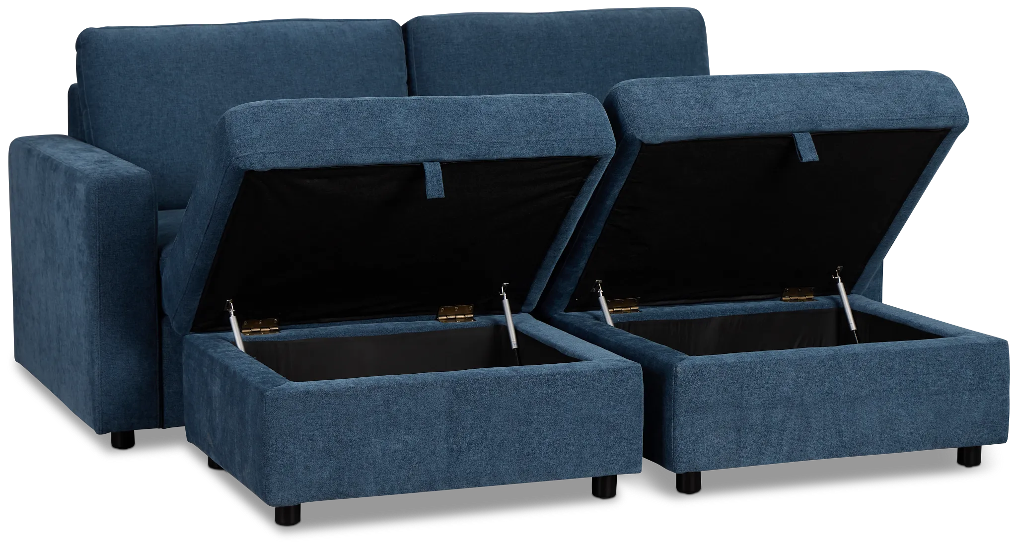 Addie Blue Fabric 4-piece Pit Storage Sectional