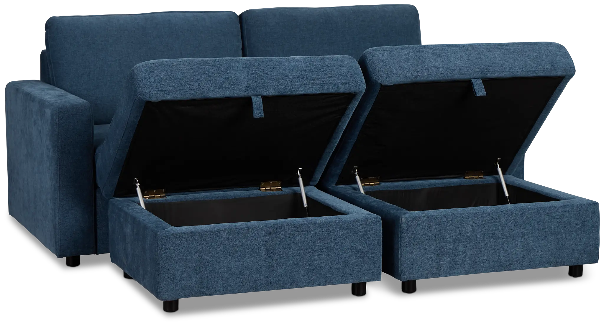Addie Blue Fabric 4-piece Pit Storage Sectional Addie Blue Fabric 4-piece Pit Storage Sectional