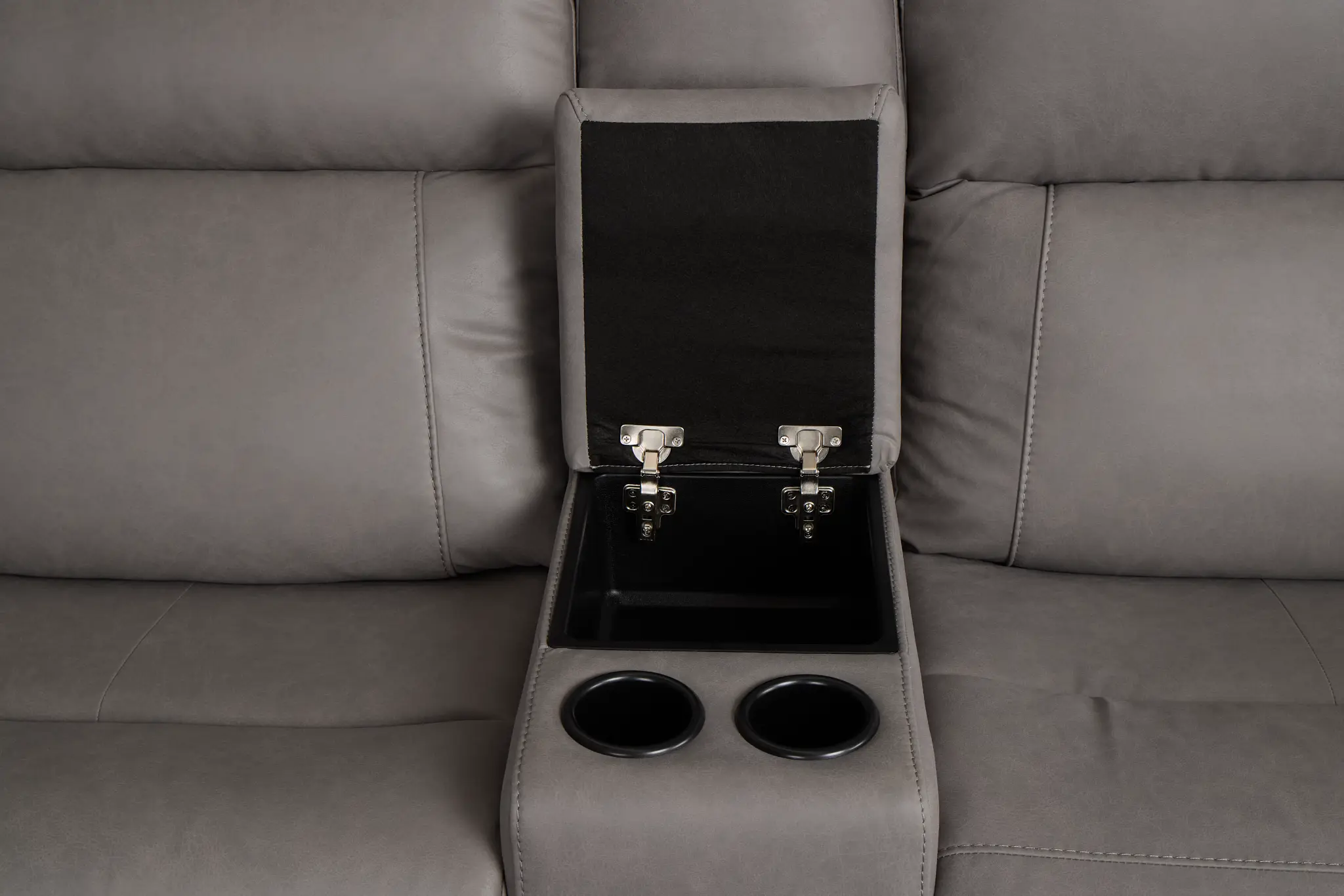 Colton Light Gray Micro Medium Dual Power 2-arm Reclining Sectional Colton Light Gray Micro Medium Dual Power 2-arm Reclining Sectional