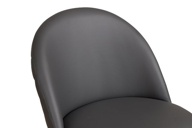 Capri Dark Gray Micro Upholstered Side Chair W/ Chrome Legs