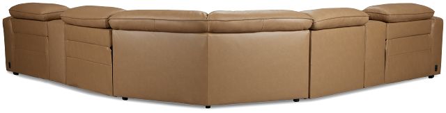 Ryland Brown Lthr/vinyl Large Triple Power Reclining Two-arm Sectional