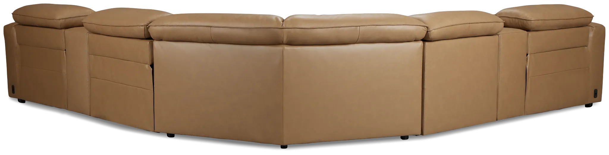 Ryland Brown Lthr/vinyl Large Triple Power Reclining Two-arm Sectional