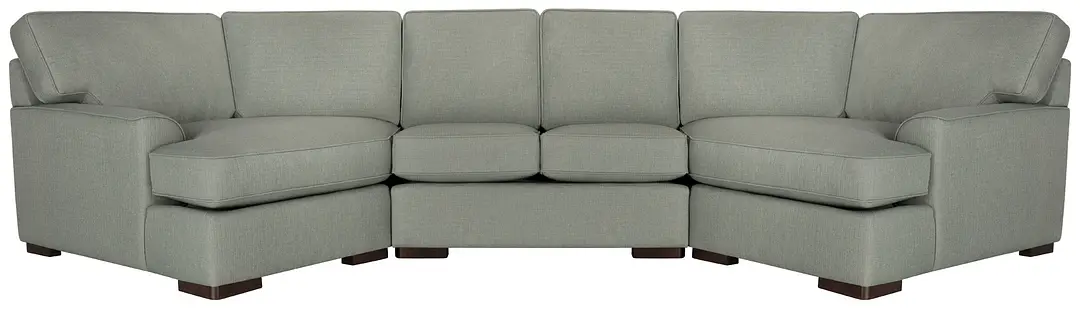 Austin Green Fabric Dual Cuddler Sectional Austin Green Fabric Dual Cuddler Sectional