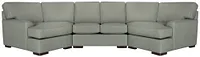 Austin Green Fabric Dual Cuddler Sectional