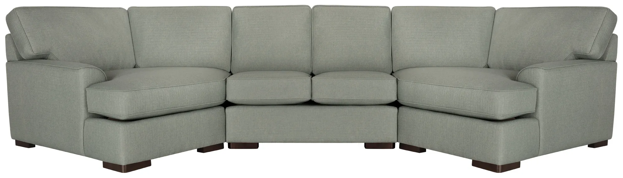 Austin Green Fabric Dual Cuddler Sectional