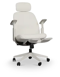 Nora White Upholstered Desk Chair