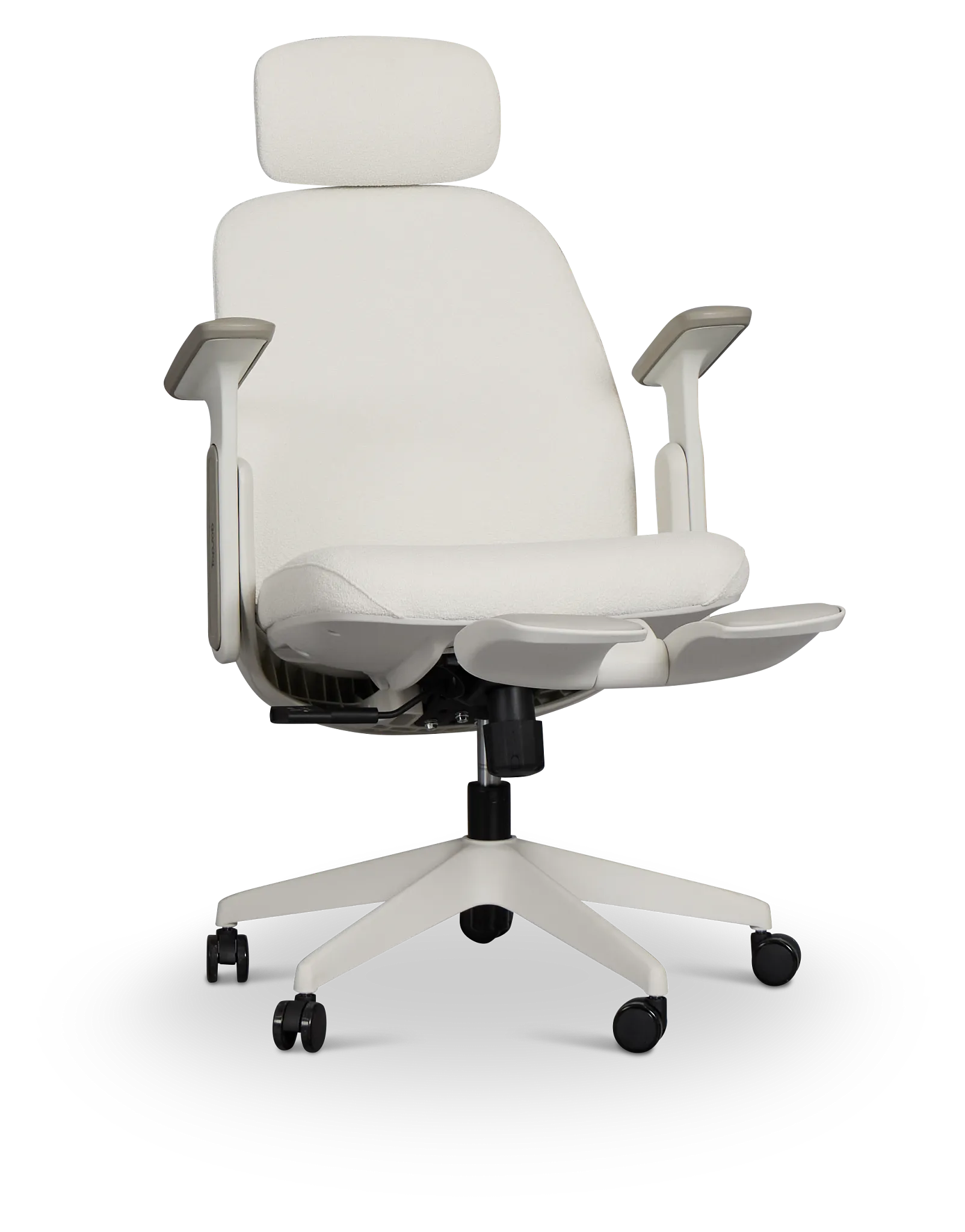 Nora White Upholstered Desk Chair