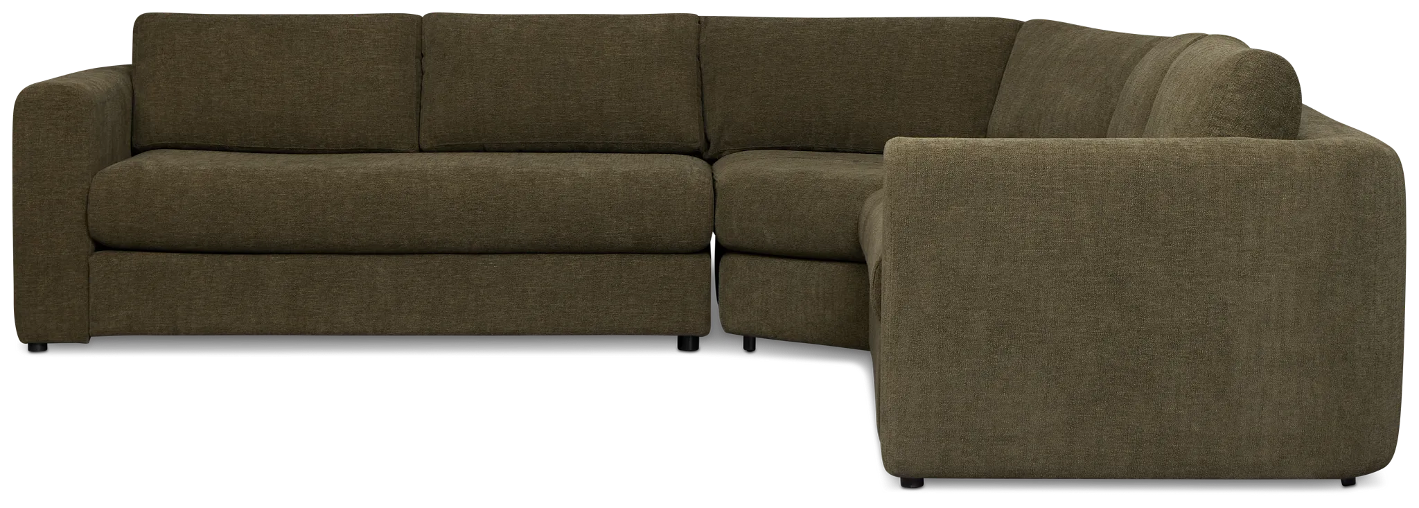 Alma Dark Green Fabric Small 2-arm Wedge Sectional