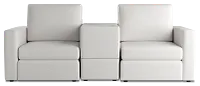 Citymod White Fabric 3-piece Modular Sofa With Media Console