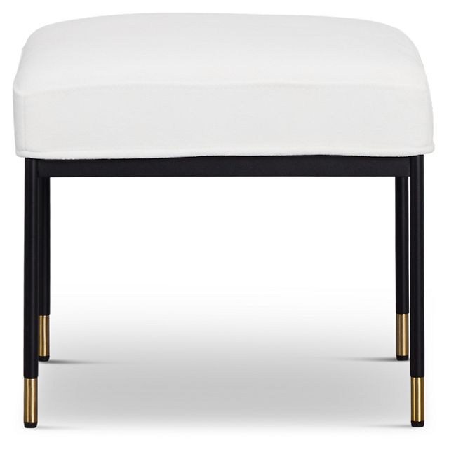 Kimmy White Square Accent Stool