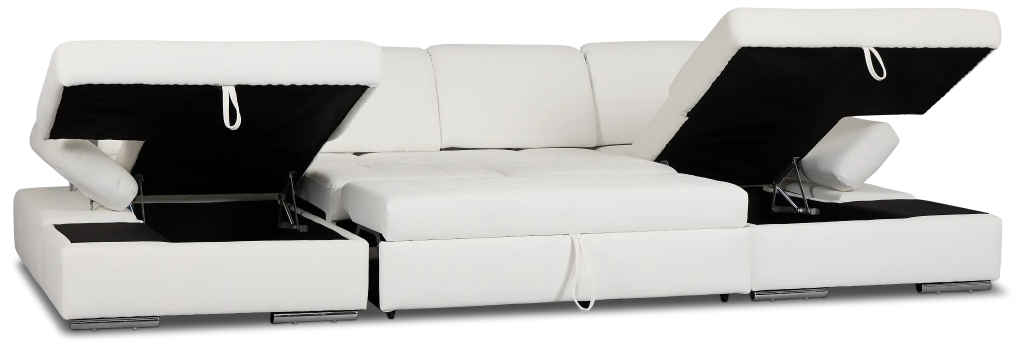 Eden White Micro Double Chaise Sleeper Storage Sectional Eden White Micro Double Chaise Sleeper Storage Sectional