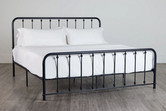 Rory Black Metal Panel Bed