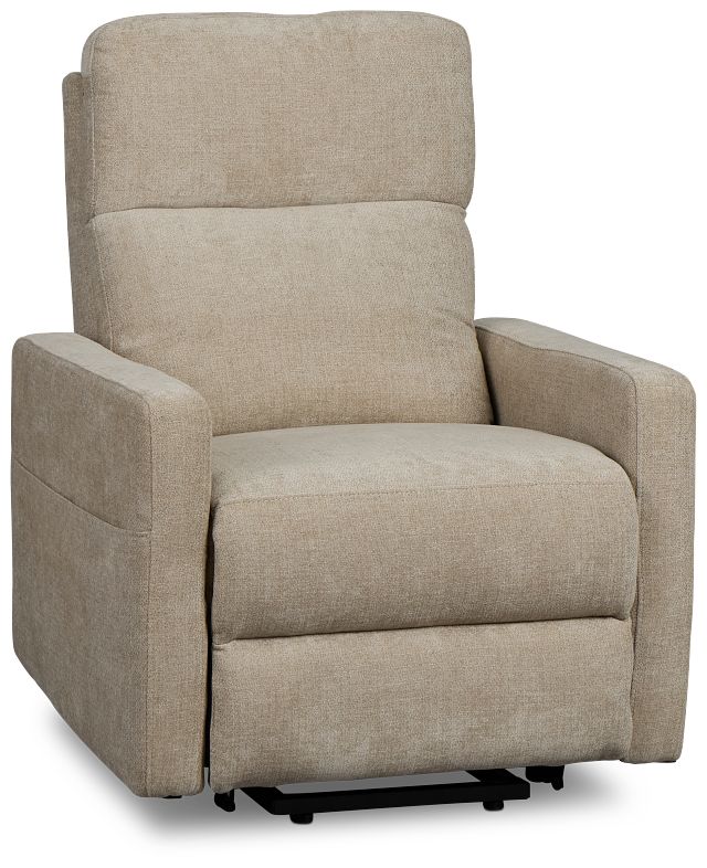 Talon Beige Fabric Power Lift Recliner
