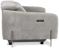 Zuri Gray Velvet Power Reclining Loveseat W/ Power Headrest