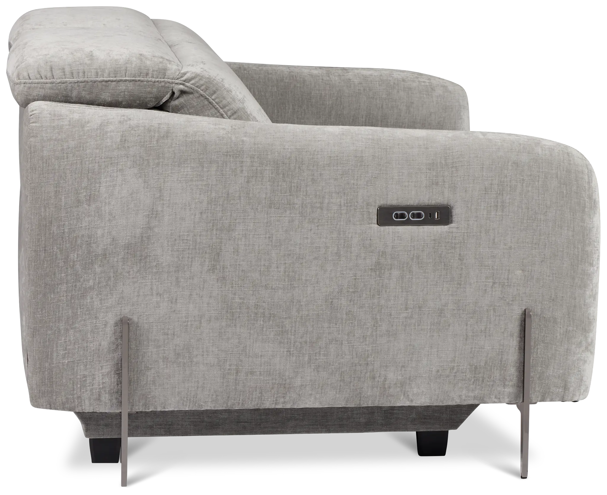 Zuri Gray Velvet Power Reclining Loveseat W/ Power Headrest Zuri Gray Velvet Power Reclining Loveseat W/ Power Headrest