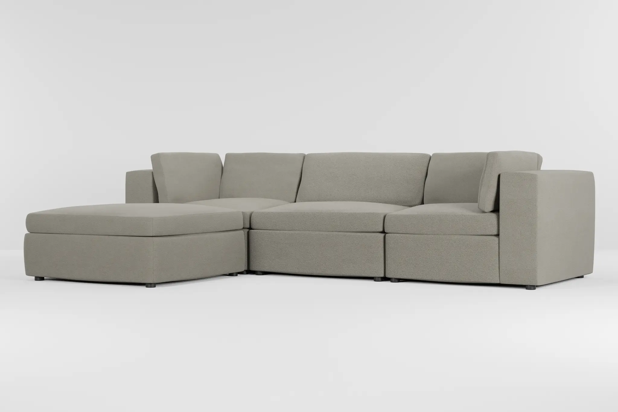 Destin Elite Gray Fabric 4-piece Bumper Sectional Destin Elite Gray Fabric 4-piece Bumper Sectional