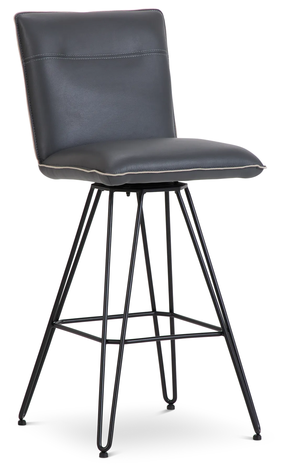 Demi Dark Gray Swivel 30" Upholstered Barstool