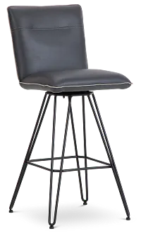 Demi Dark Gray Swivel 30" Upholstered Barstool