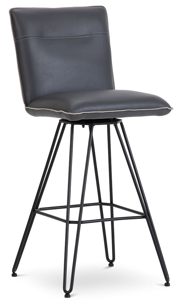 Demi Dark Gray Swivel 30" Upholstered Barstool