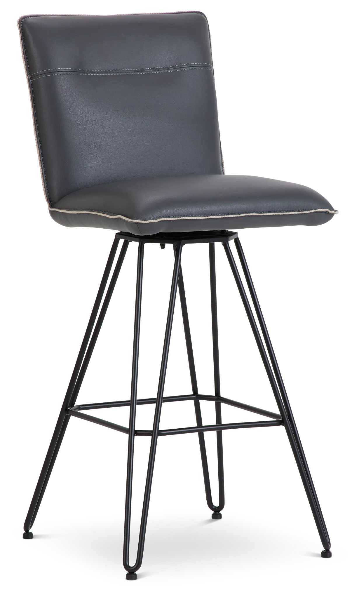 Demi Dark Gray Swivel 30" Upholstered Barstool
