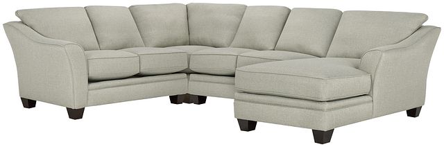 Avery Light Green Fabric Medium Right Chaise Sectional