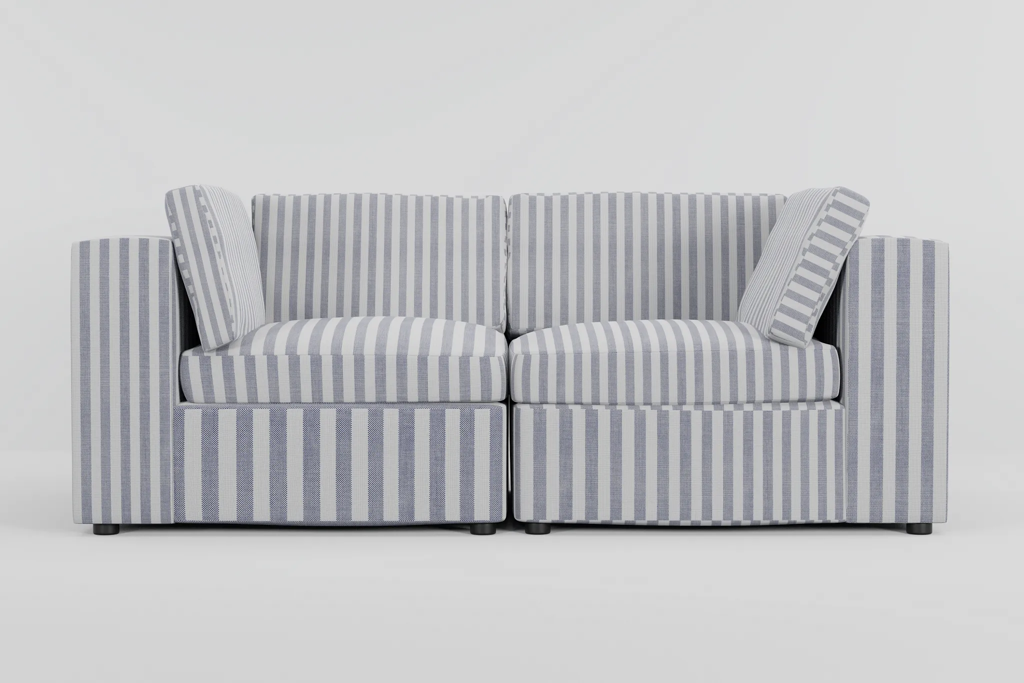 Destin Sea Lane Dark Blue Fabric 2-piece Modular Sofa